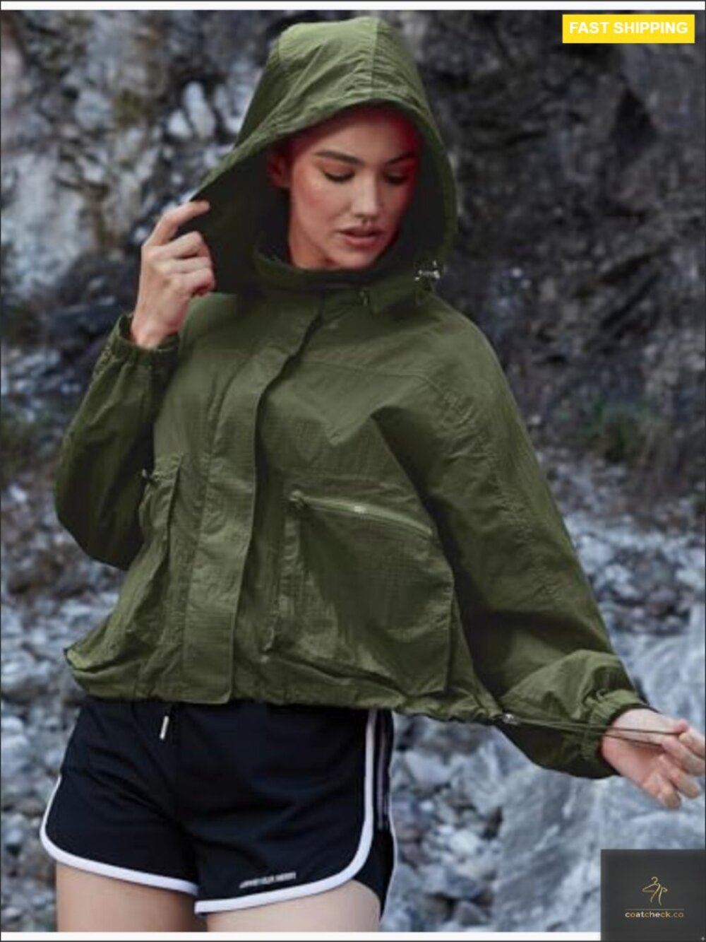 Lightweight Waterproof Rain Jacket Windproof Hooded Trench Coat Outdoor - Picture 5 of 7